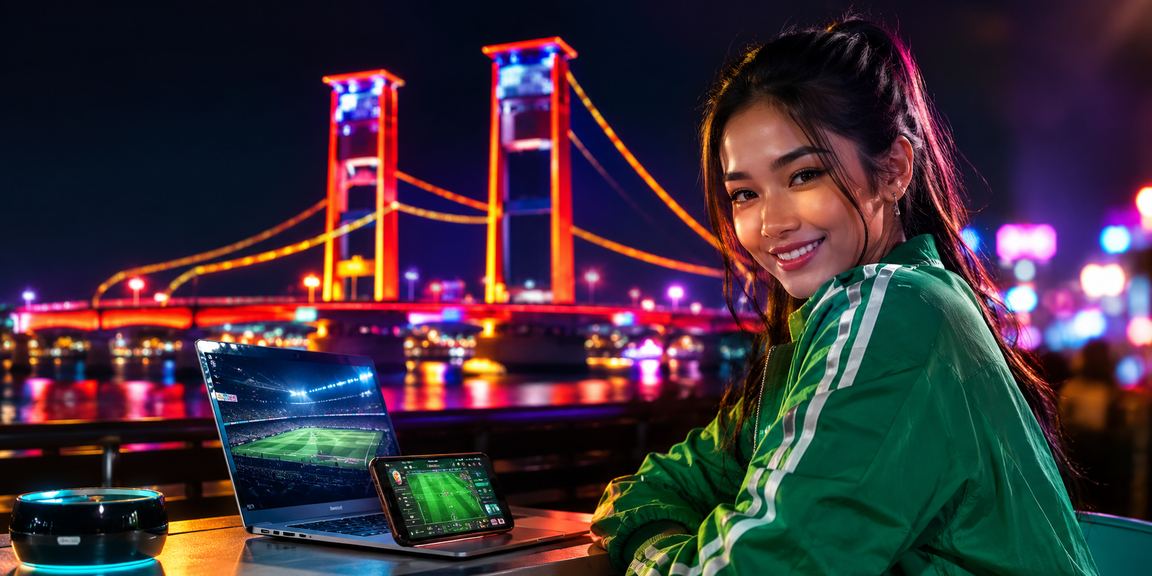 Suasana mewah kasino VIP dengan cahaya neon yang semarak untuk pengalaman live casino
