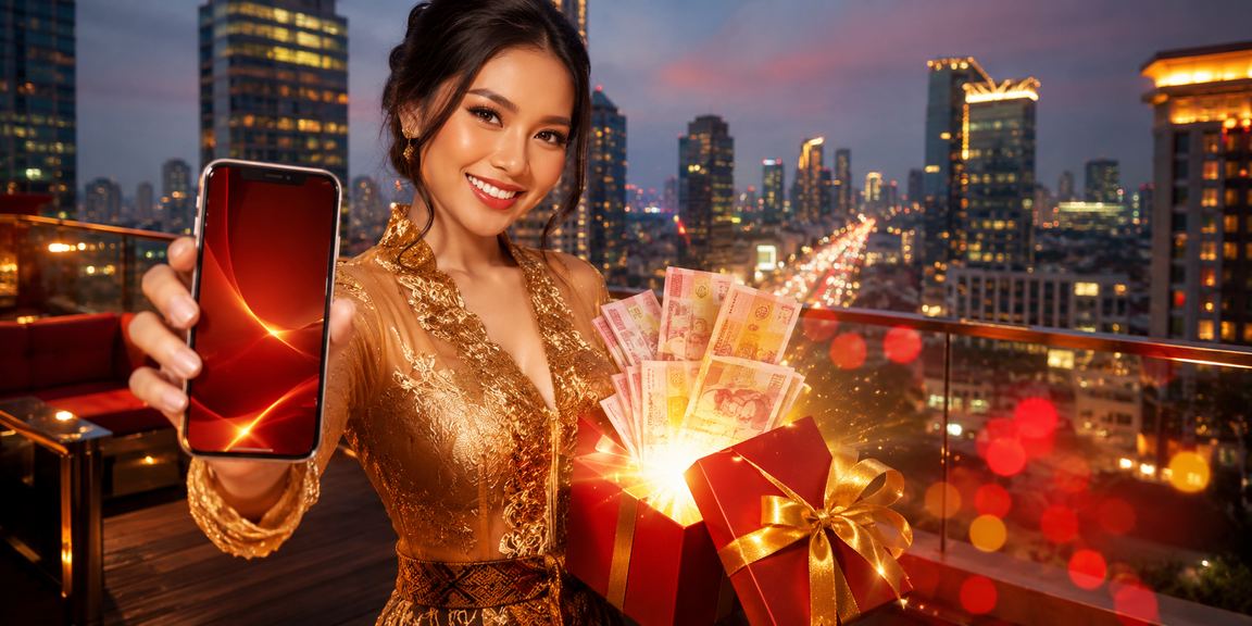 Model memperlihatkan akses mobile ke platform angsa4d dengan tampilan modern