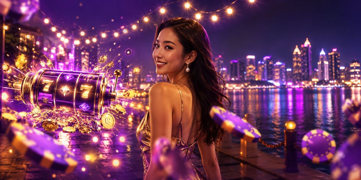 Pemain menikmati slot dan kasino online di pantai dengan suasana tropis Indonesia